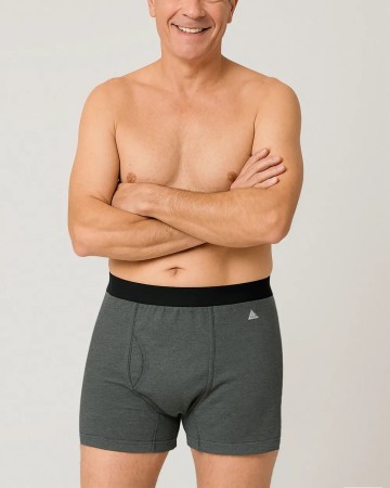 Grey Cotton Incontinence Boxer for Men: Soft, Reusable & Discreet 2