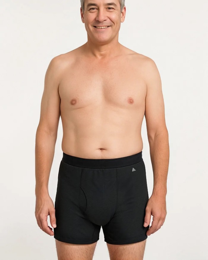 Black Cotton Incontinence Boxer for Men: Soft, Reusable & Discreet