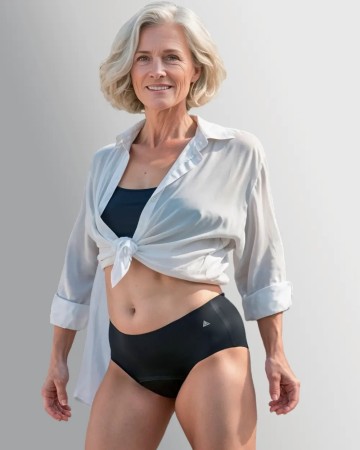 Black High-Waist Seamless Incontinence Panty: Very Discreet for Women