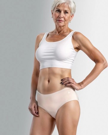 Beige High-Waist Seamless Women Incontinence Panty: Very Discreet