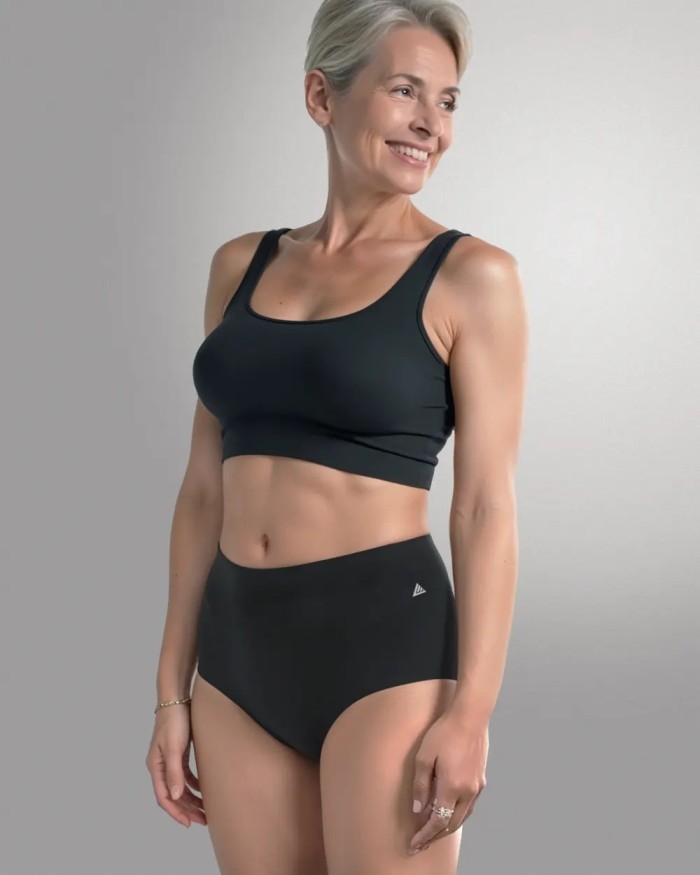 Black High-Waist Bamboo Leak Panty – Soft & Skin Friendly